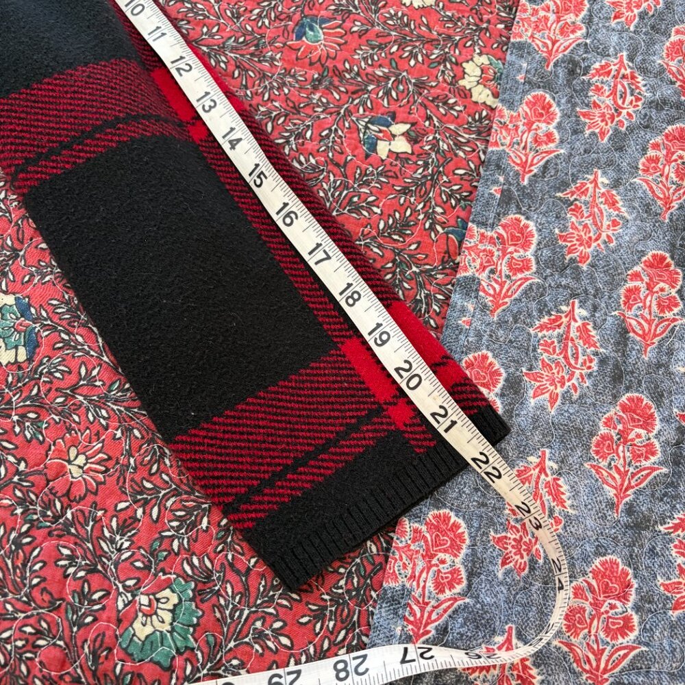 J.Jill Red & Black Buffalo Plaid Open Front Cardi - Size L - Picture 11 of 15